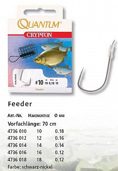 Quantum Crypton Vorfachhaken Feeder 14