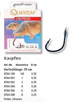 Quantum Crypton Vorfachhaken Karpfen -4