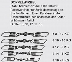 DAM Doppelwirbel mit Karabinern 16  4kg