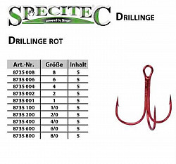 Sänger Drillinge SPECITEC rot Größe #4/0