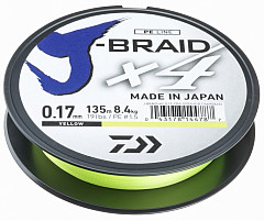 Daiwa J-Braid X4 #Gelb #0_07mm #135m